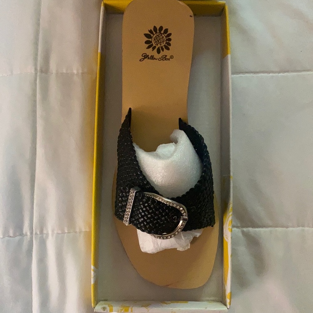 Yellow Box Black Sandals